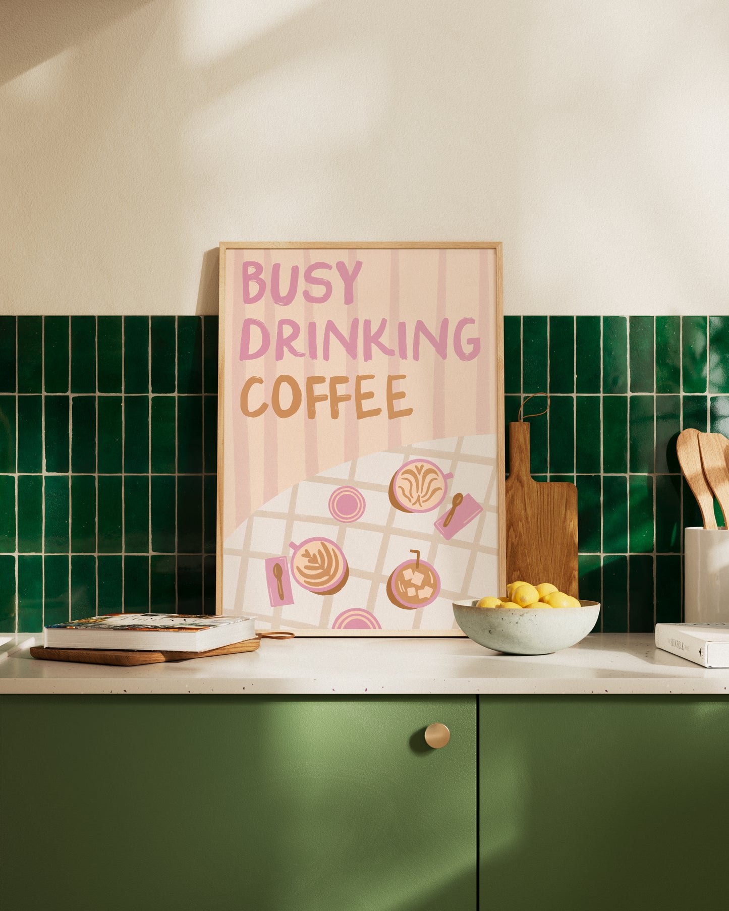 Busy Drinking Coffee – Coffee Shop Print