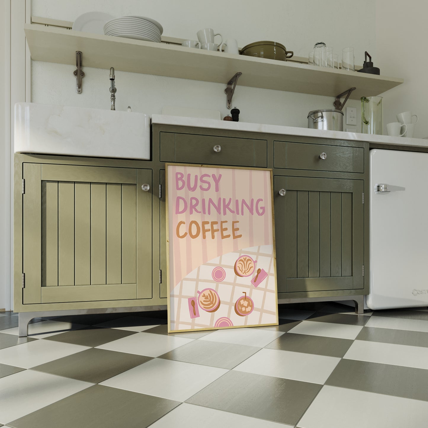 Busy Drinking Coffee – Coffee Shop Print
