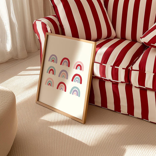 Rainbow Happy Nursery Print