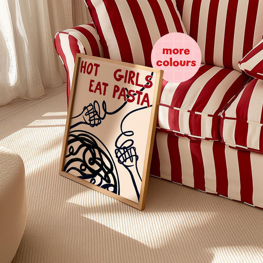 Hot Girls Eat Pasta Kitchen Print