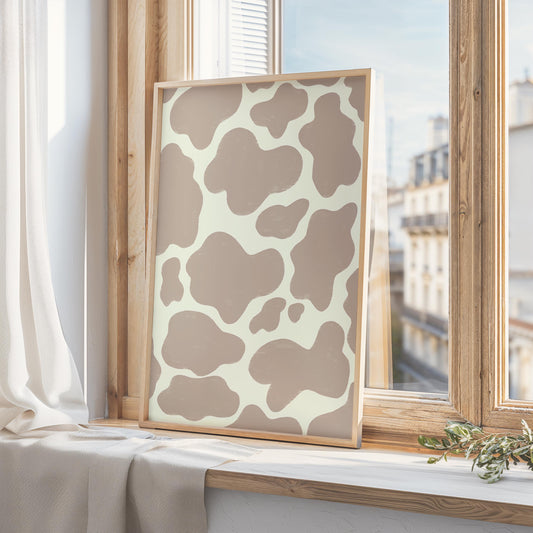 Fluffy Cow Minimalist Print