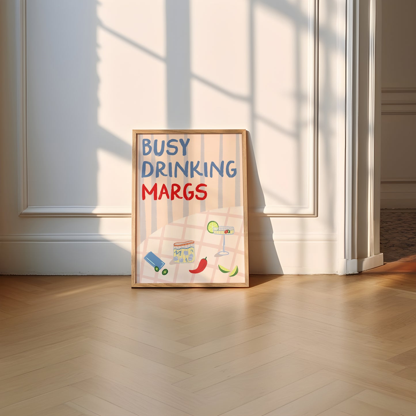 Busy Drinking Margs Cocktail Bar Cart Print