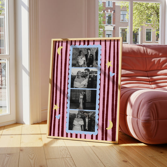 Personalised Fun Stripey Photobooth print