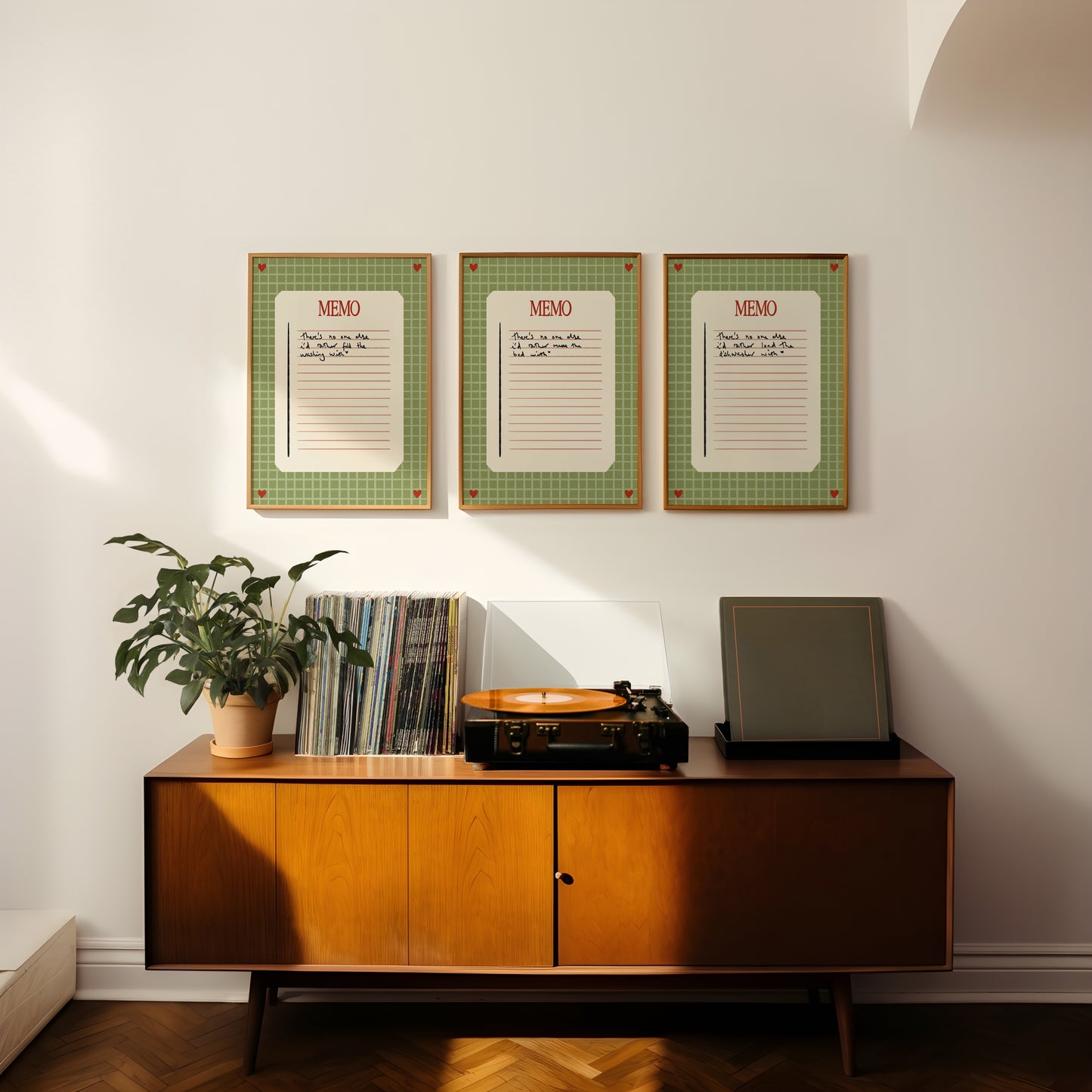 There's No One Else I'd Rather Make The Bed With - Green Memo Print