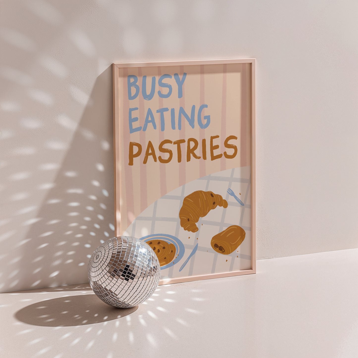 Busy Eating Pastries Coffee Shop Croissant Print