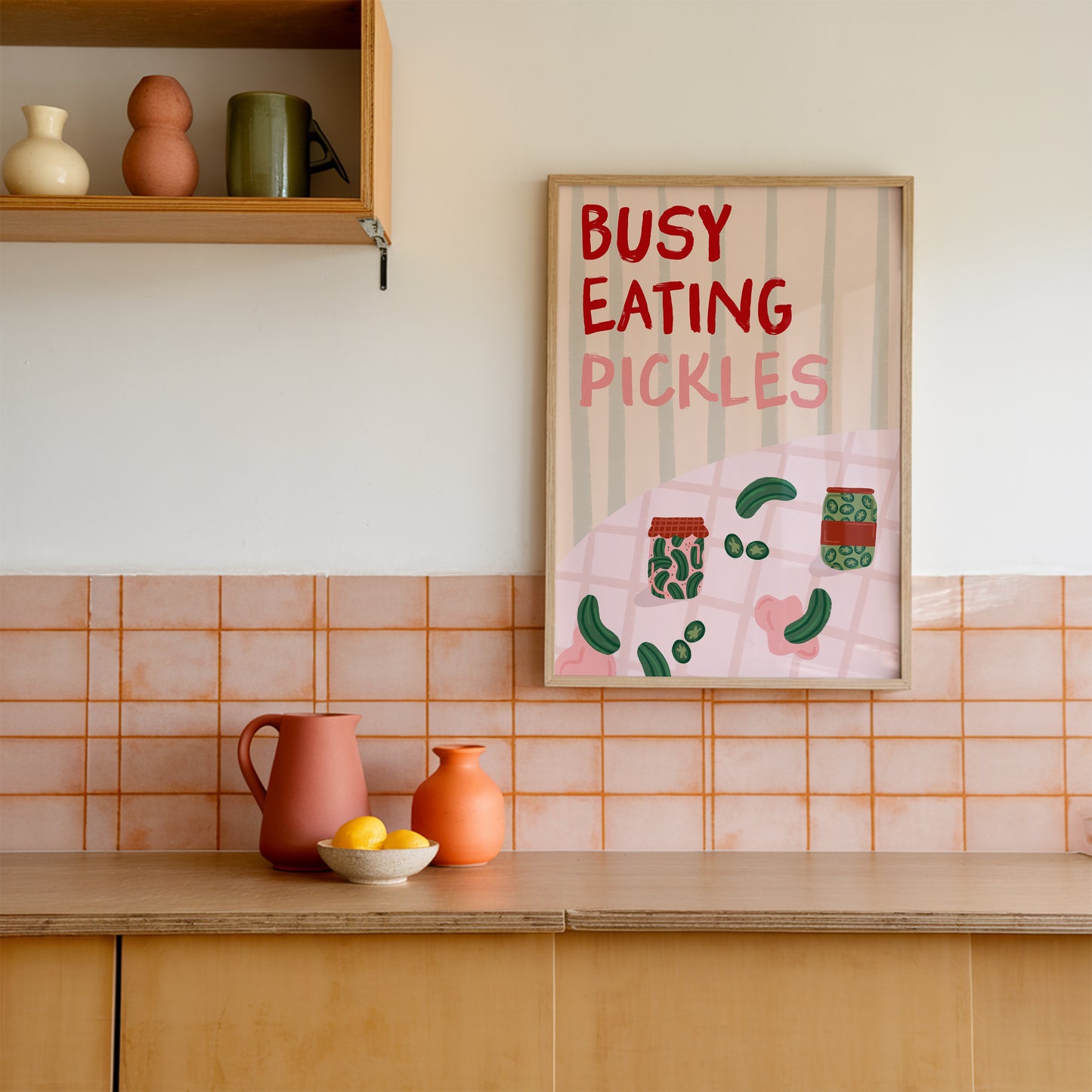 Busy Eating Pickles Gherkin Print