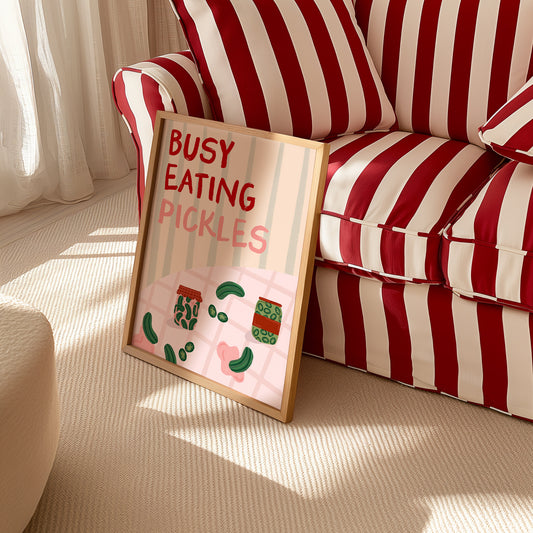 Busy Eating Pickles Gherkin Print