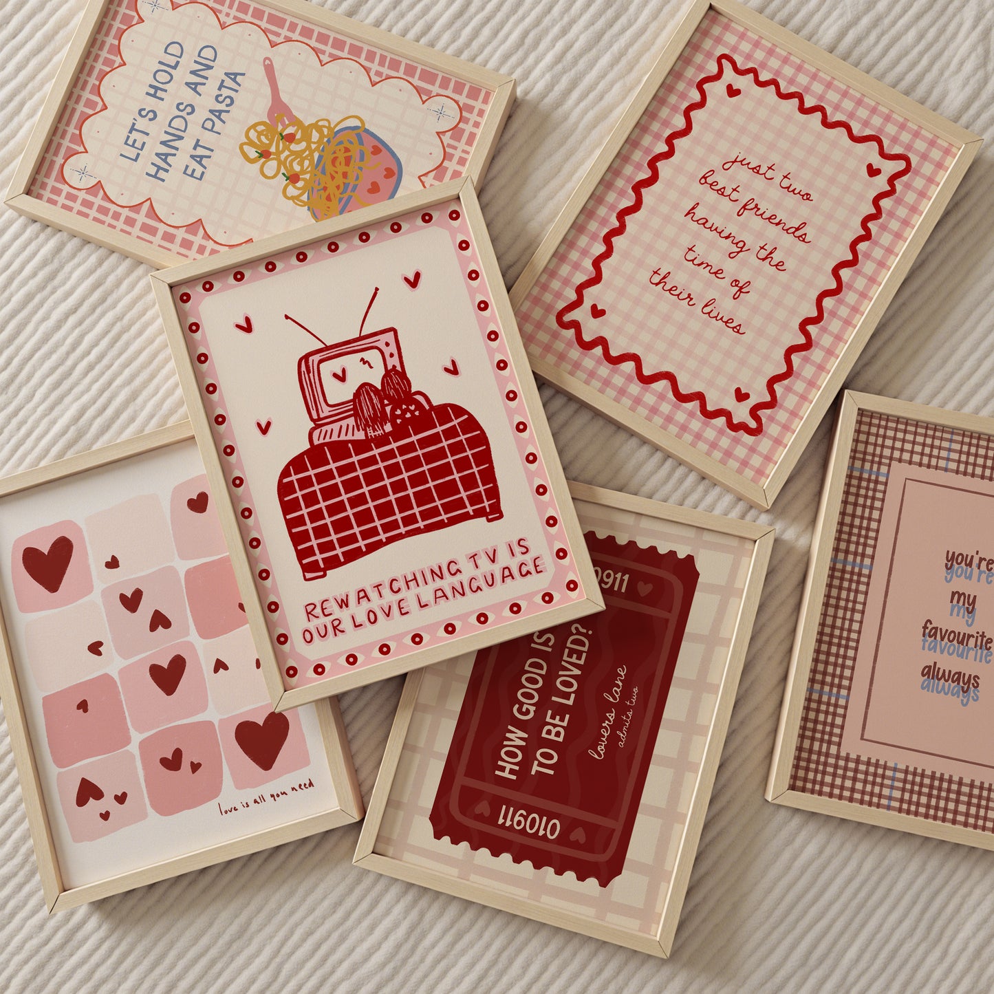 Let's Hold Hands And Eat Pasta Couples Print