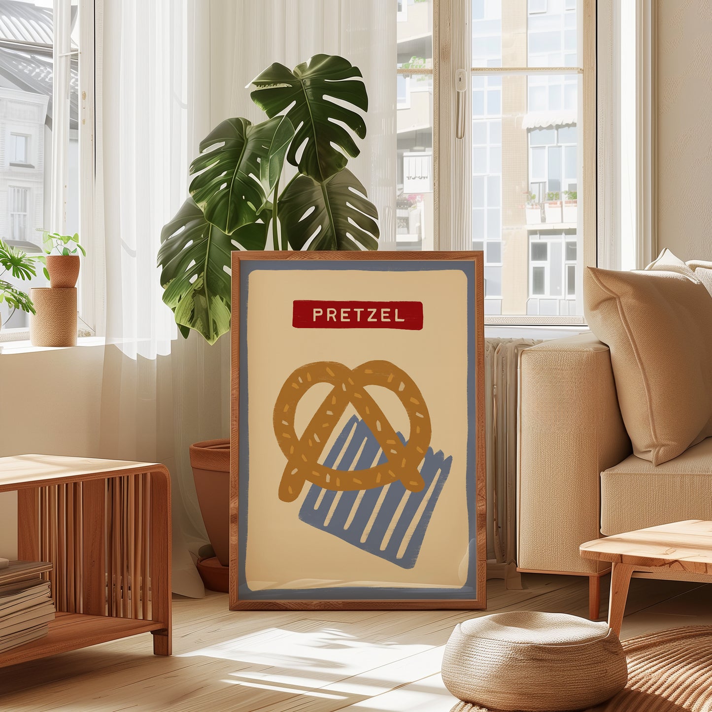 Pretzel Hand Drawn print
