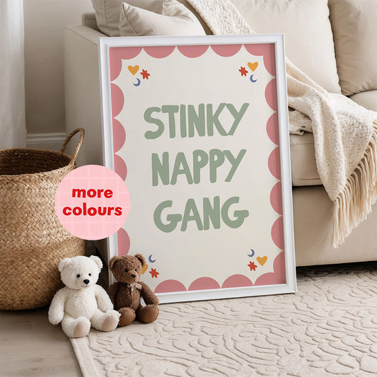Stinky Nappy Gang Nursery Print