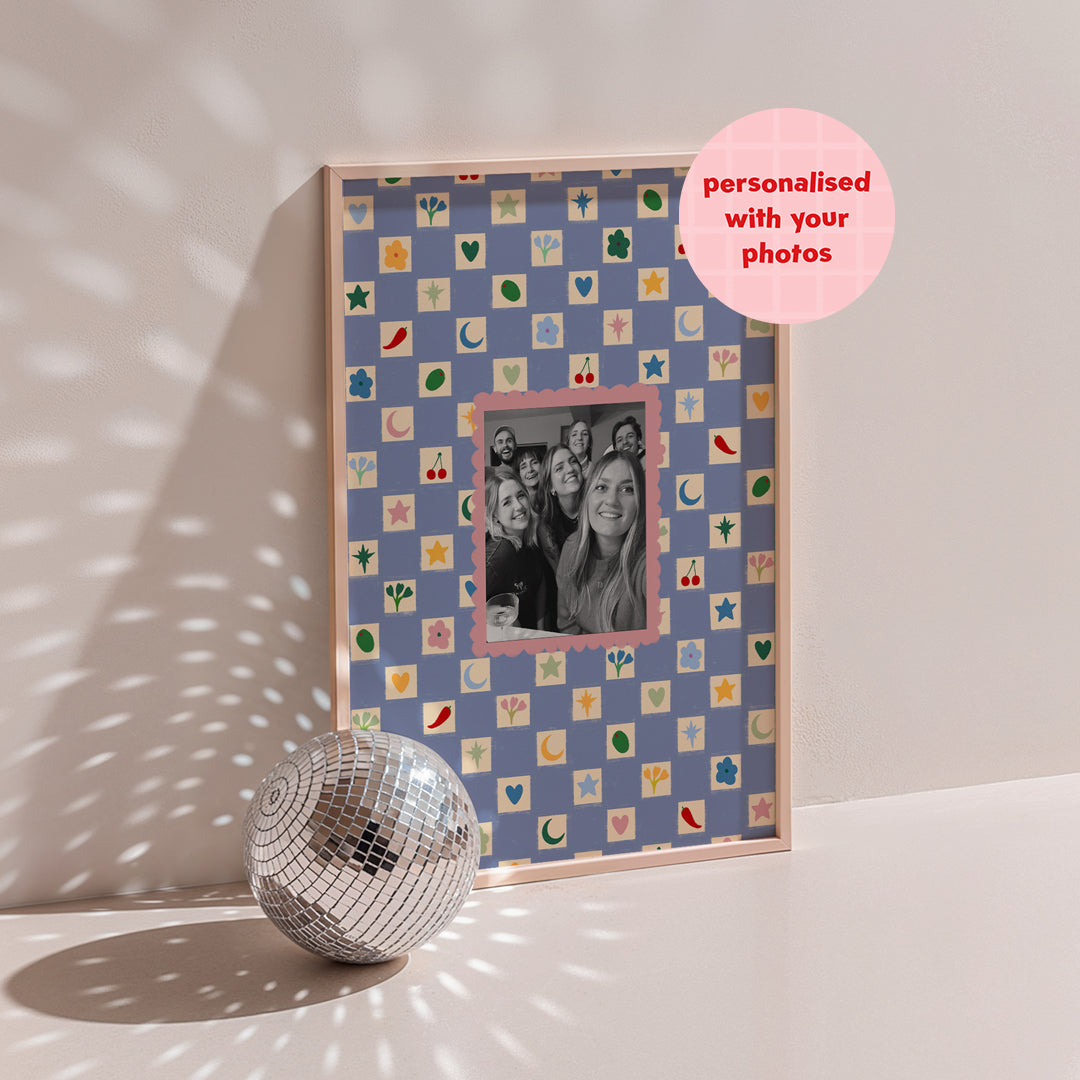 Personalised Funky Blue Photo print