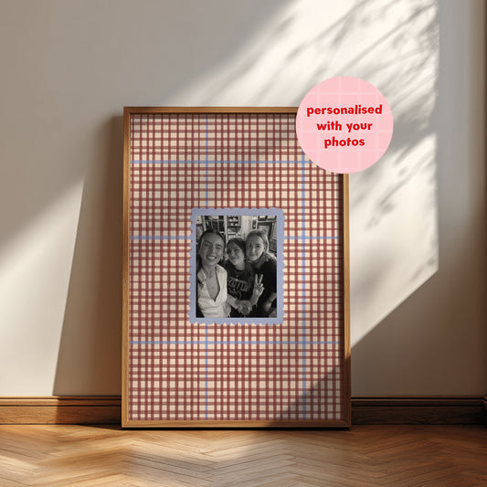 Personalised Red and Blue Photo print