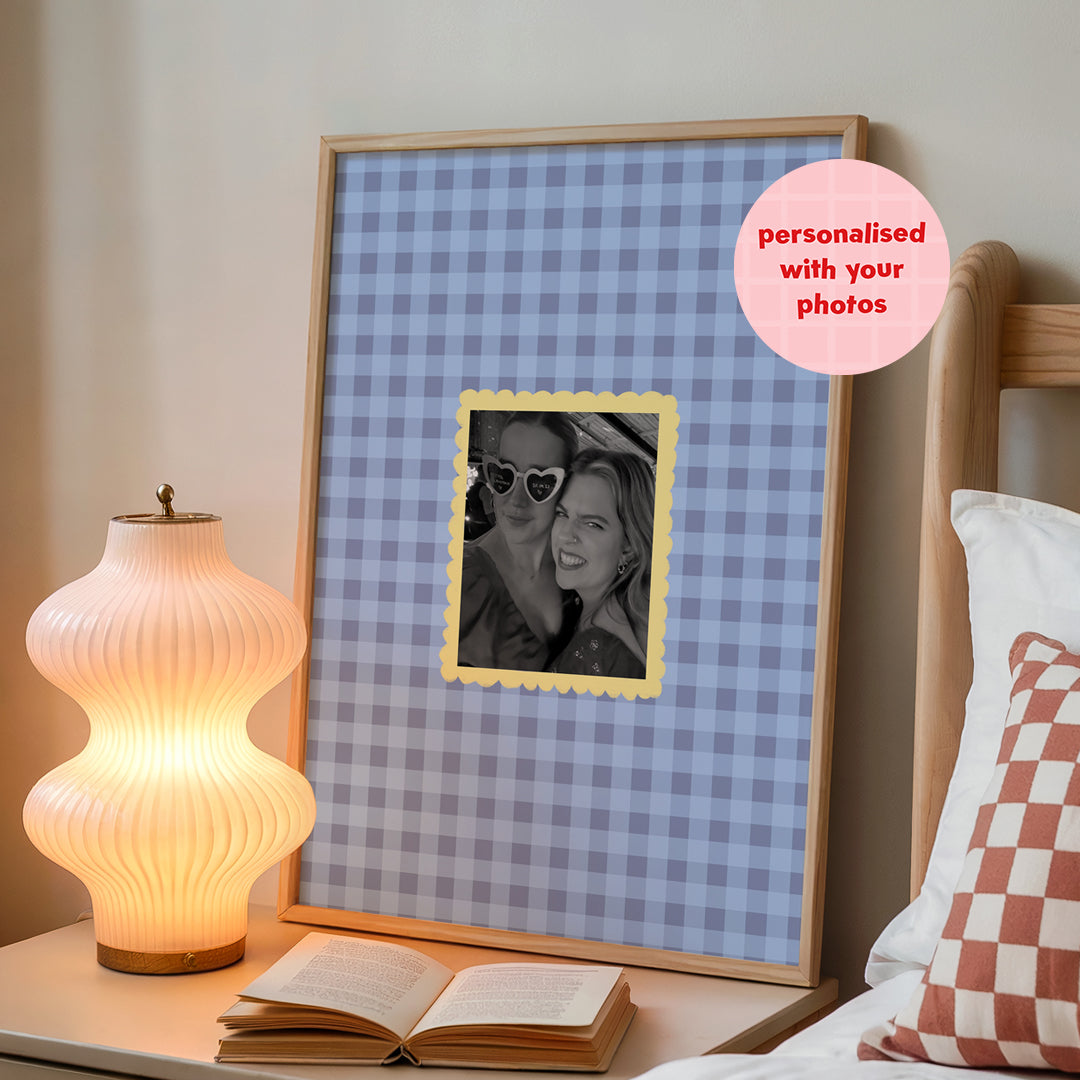 Personalised Gingham Photo print