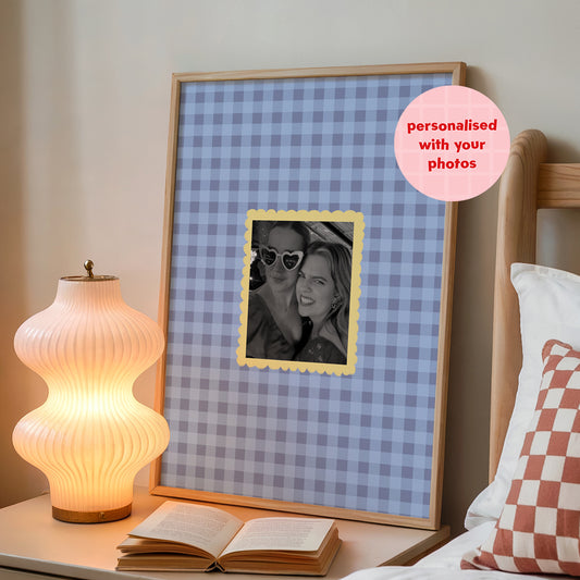 Personalised Gingham Photo print