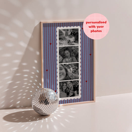 Personalised Blue and Red Photobooth print