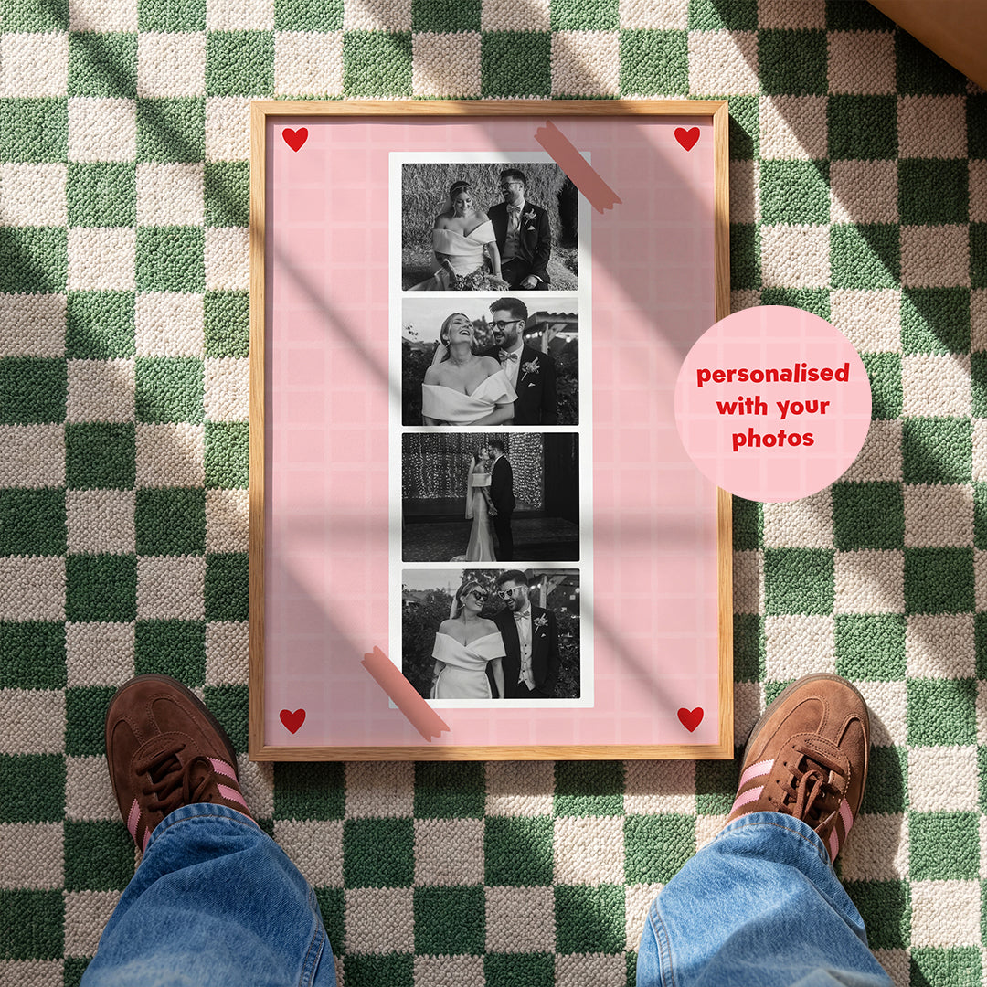 Personalised Pink and Red Photobooth print