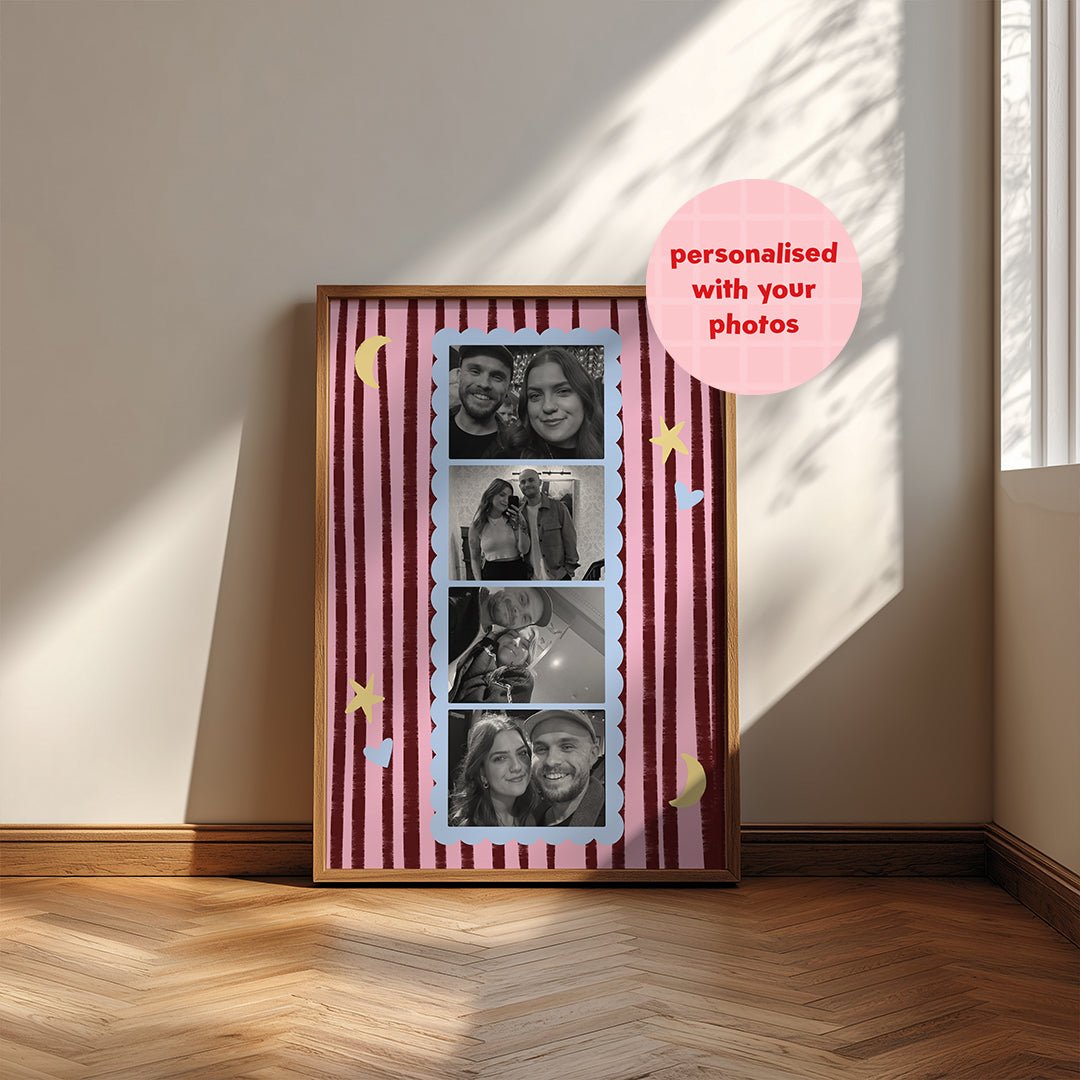 Personalised Fun Stripey Photobooth print