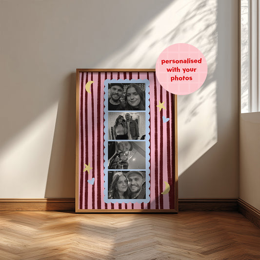 Personalised Fun Stripey Photobooth print