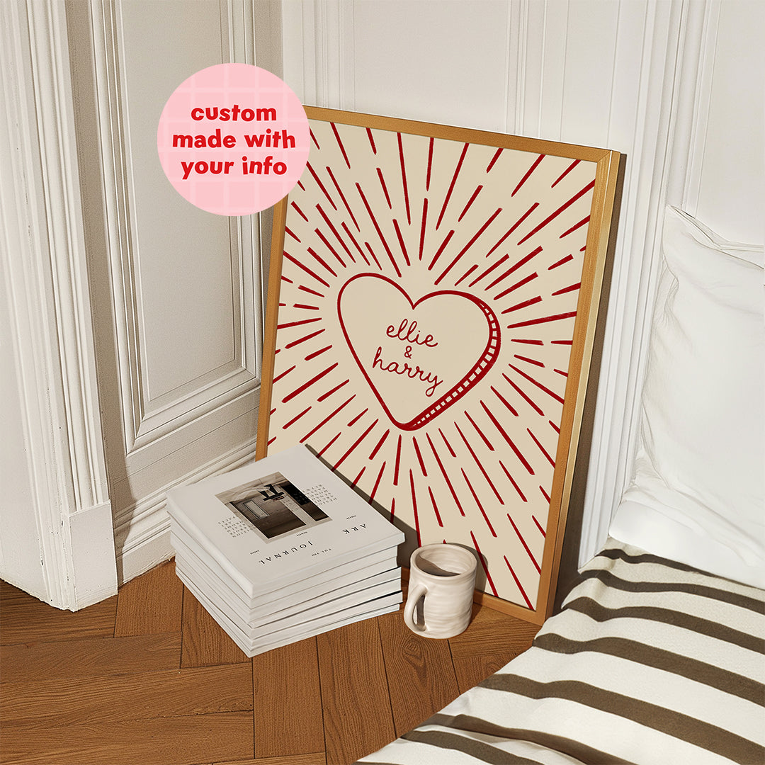 Personalised Couples Names Love Print